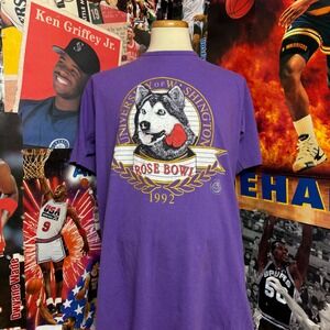 Vintage 1992 Washington Huskies 1992 Rose Bowl Sleep Shirt Single Stitch Sz OSFA